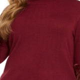 Alfani Women's Plus Faux Fur Cuff Tunic Mock Turtleneck Sweater Red Size 3X