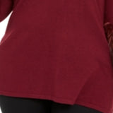 Alfani Women's Plus Faux Fur Cuff Tunic Mock Turtleneck Sweater Red Size 3X