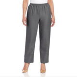 Alfred Dunner Women's Classics Pull on Straight Leg Pants Gray Size 18
