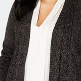 Karen Scott Women's Plus Pointelle Open Front Cardigan Black Size 0X