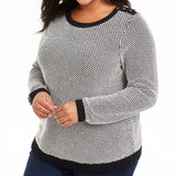 Charter Club Women's Button Trim Contrast Accent Sweater Black Size 4X