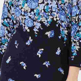 Karen Scott Women's Floral Print Sweater Blue
