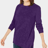 Karen Scott Women's Crewneck Long-Sleeve Sweater Purple Size X-Small