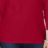 Karen Scott Women's Three-Quarter-Sleeve Top Red Size X-Small