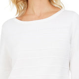 Karen Scott Women's Ribbed 3/4 Sleeve Sweater White Size X-Large