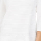 Karen Scott Women's Ribbed 3/4 Sleeve Sweater White Size X-Large