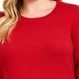 Michael Kors Women's Plus Lace Up Sleeves Ribbed Trim Sweater Red Size0X