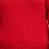 Michael Kors Women's Plus Lace Up Sleeves Ribbed Trim Sweater Red Size0X