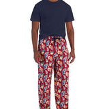 Club Room Men's Solid Top & Tropical Pants 2 Pc Pajama Set Red Size Small