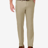Haggar Men's Cool 18 Pro Stretch Straight Fit Flat Front Dress Pants Beige Size 36X32