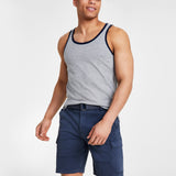 Sun + Stone Men's Dyan Sleeveless Contrast Trim Tank Gray  Size Small