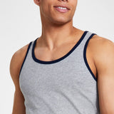 Sun + Stone Men's Dyan Sleeveless Contrast Trim Tank Gray  Size Small
