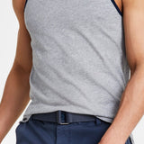 Sun + Stone Men's Dyan Sleeveless Contrast Trim Tank Gray  Size Small