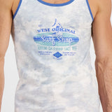 Sun + Stone Men's Surf Shop Regular Fit Graphic Tank Blue  Size Medium
