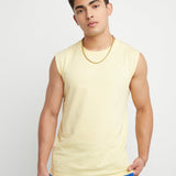 Champion Men's Classic Muscle Tee Embroidered C Logo Yellow Size Large