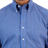Club Room Men's Regular Fit Ditto Plaid Dress Shirt Blue Size 15X34X35
