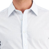 Club Room Men's Slim Fit Striped Dress Shirt  Blue Size X-Large