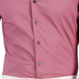 Alfani Men's Slim Fit Stain Resistant Puzzle Print Dress Shirt Red Size 15X32X33