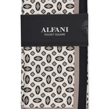 Alfani Men's Geometric Print Pocket Square Beige Size Regular