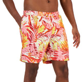 Club Room Men's Tropical Leaves Swim Trunks Pink  Size XX-Large