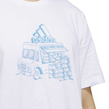 adidas Men's Short Sleeve Crewneck Food Truck Graphic T-Shirt White Size X-Large