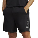 adidas Men's Train Essentials Seasonal Camo Filled Logo Training Shorts Black Size Large