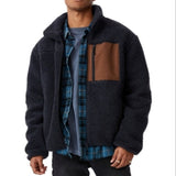 COTTON ON Men's Pocket Teddy Zip Through Fleece Sweater Blue Size Large