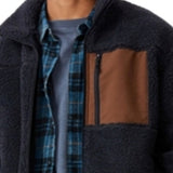 COTTON ON Men's Pocket Teddy Zip Through Fleece Sweater Blue Size Large