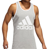 adidas Men's Badge Of Sport Logo Graphic Tank Gray Size Medium