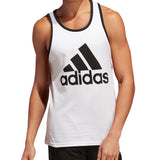 adidas Men's Badge Of Sport Logo Graphic Tank White Size Medium