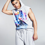 And Now This Men's Sleeveless Graphic Hoodie Gray Size Small