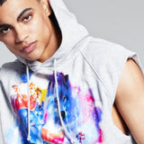 And Now This Men's Sleeveless Graphic Hoodie Gray Size Small