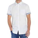 Weatherproof Vintage Men's Peached Poplin Short Sleeve Button Down Shirt White Size Small