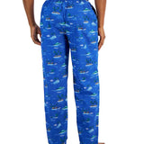 Club Room Men's Tropical Hut Printed Cotton Pajama Pants Blue Size Small