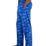 Club Room Men's Tropical Hut Printed Cotton Pajama Pants Blue Size Small