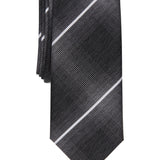 Alfani Men's Slim Plaid Tie Black  Size Regular