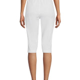 RealSize Women's 17 Pull On Stretch Bling Capri White Size L
