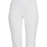 RealSize Women's 17 Pull On Stretch Bling Capri White Size L