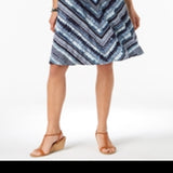 Style & Co Petite Cross-Back Printed Dress Blue Size P/XS