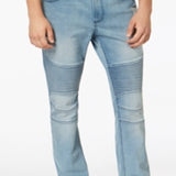 American Rag Men's Slim-Fit Stretch Destroyed Moto Jeans Blue Size 31x32