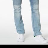 American Rag Men's Slim-Fit Stretch Destroyed Moto Jeans Blue Size 31x32