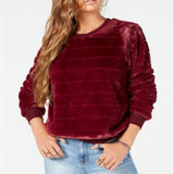 Crave Fame Juniors' Faux-Fur Sweatshirt Brown Size L