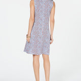 Style & Co Printed Sleeveless Swing Dress Blue Size XS