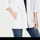 Karen Scott Zip-Pocket Cardigan White Size XL