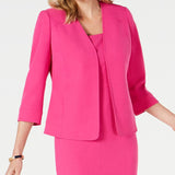 Kasper Womens Pink Pocketed Fitted Open Front Wear To Work Suit Jacket M Pink Size M