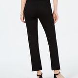 JM Collection Women's Snap Hem Slim Leg Pants Black Size Medium