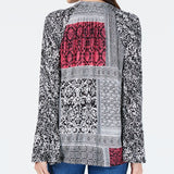 Style & Co Petite Printed Bell-Sleeve Peasant Top Multi Size P/M