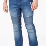 American Rag Men's Slim Fit Moto Jeans Blue Size 34x30
