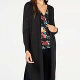 Thalia Sodi Women's Lurex Duster Cardigan Black Size XX-Large
