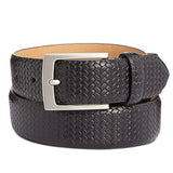 Tasso Elba Men's Braided Leather Belt Black Size 34 Reg